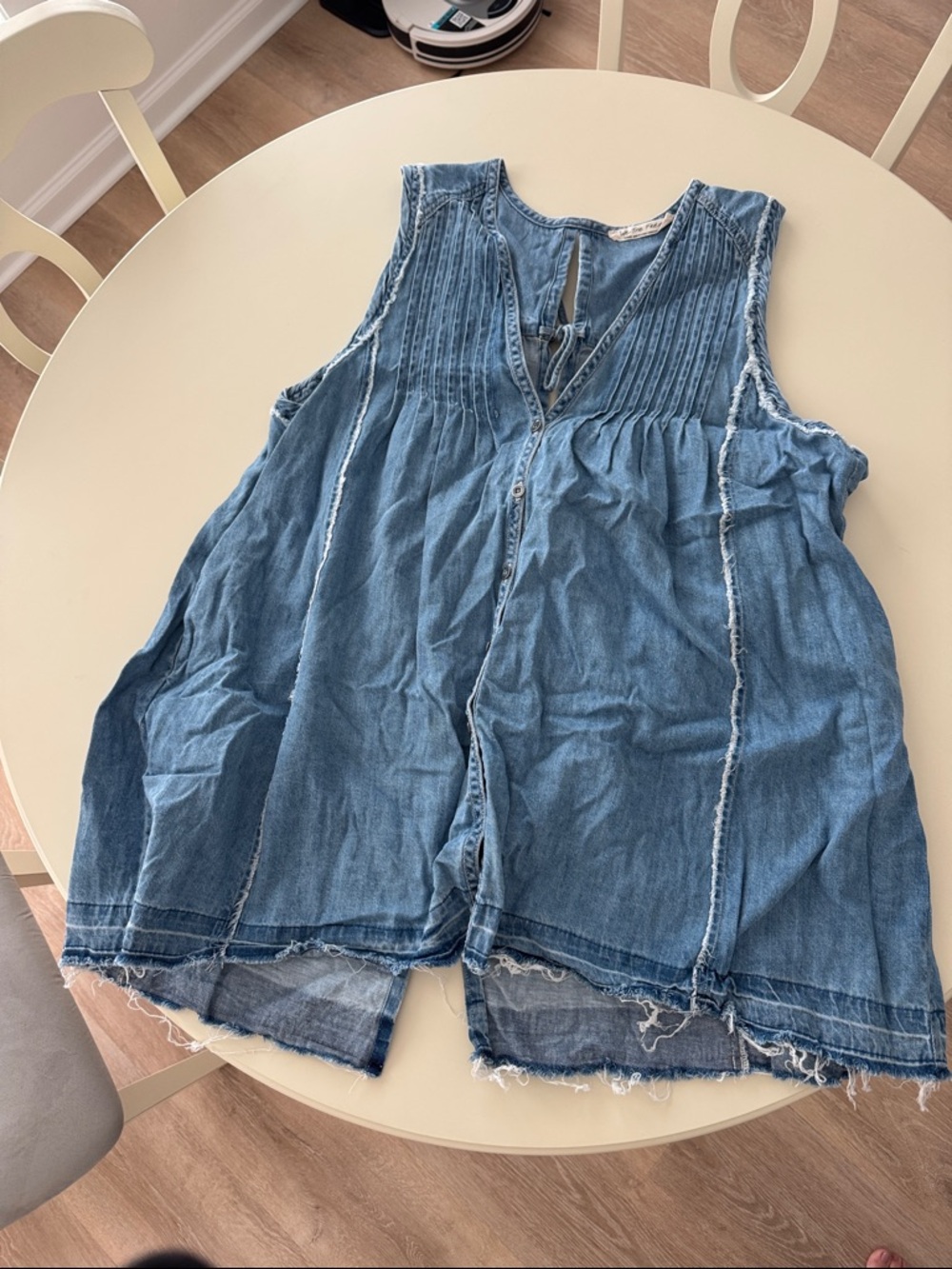 We The Free (Free People) Light Denim Sleeveless Button Front Tunic